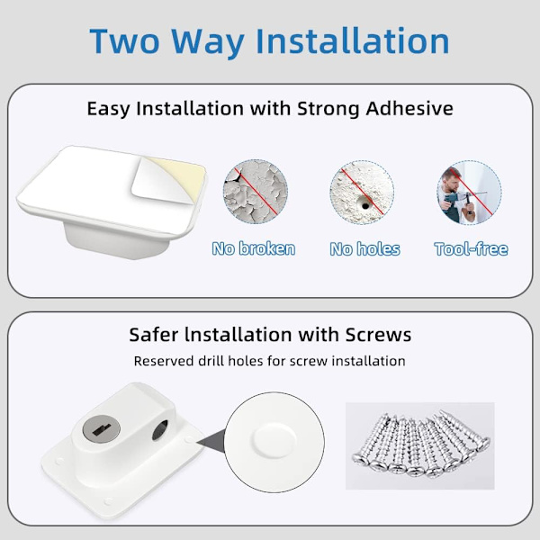 2-pack smala fönsterbegränsare för UPVC, ingen borrning, barnsäkra lås för fönsterkarmar, barnsäkerhetskabel för barnsäkerhetslås