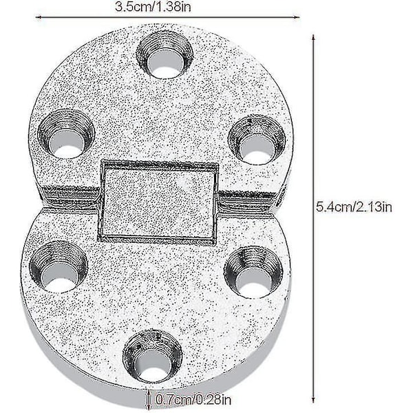 2 st 54x35x7mm gångjärn i zinklegering, bordsklaff, mini, självbärande, möbler, oval hårdvara för bord, skrivbord