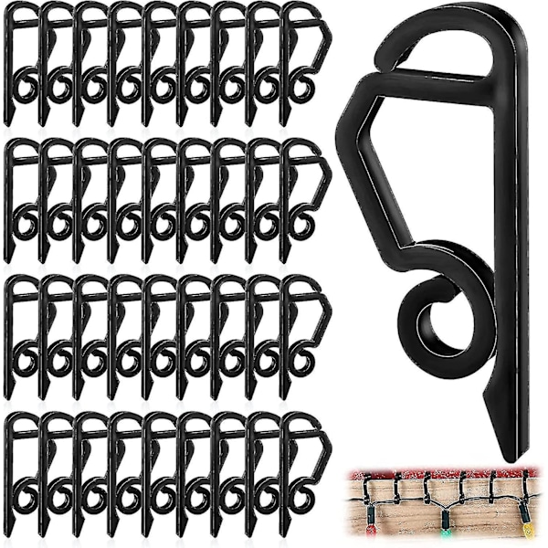 Screw-in Hooks Christmas Light Clip,weatherproof Outdoor Gutter Clips Holiday Gutter Hooks For Christmas Light Outside Decoration (black 100pcs)