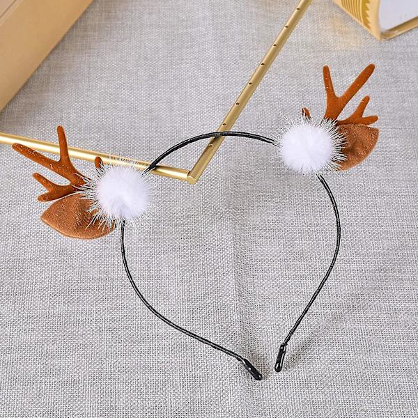 1 st jultomte-horn pannband hårklämmor hårband flicka skönhet huvudbonad ren horn pannband söt hjort pannband hårtillbehör hår