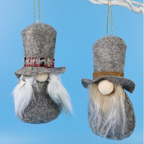 Söt Hängande Ansiktslös Jultomte Gnome Displayform Juldekoration Ornament (D, Rosa)