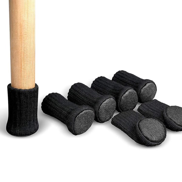 24 stk. stolesokker - møbelsokker skridsikre elastiske betræk til stolebensfødder, strikkede møbelpuder (passer til møbelfødder med omkreds fra 3" til 5")