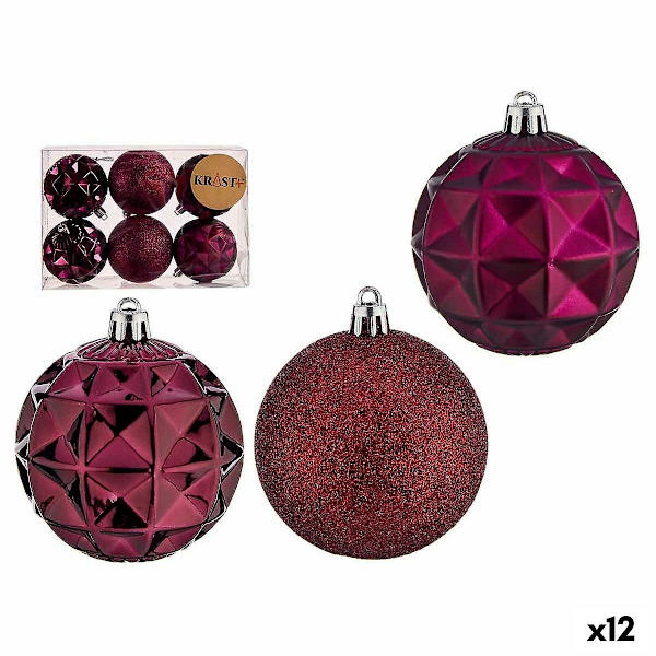 Set med julgranskulor Lila PVC Ø 7 cm (12 stycken)