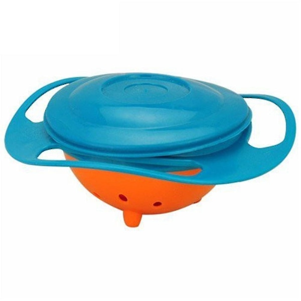 Set om 3: Magic Bowl 360 Graders Rotation Spill-Resistant Gyro Bowl med Lock för Småbarn Barn Röd+blå+grön