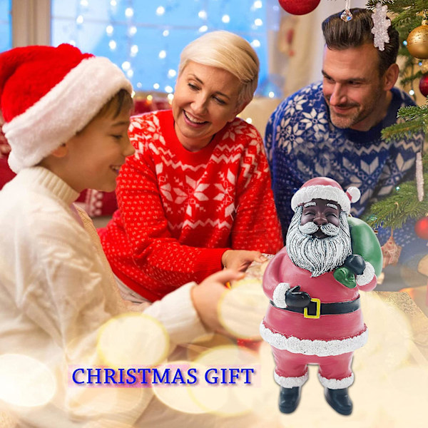 Julgranspynt Attraktiv Mini Cartoon Scenlayout Resin Klassisk Stil Tomte Dock Ornament för Hemmet