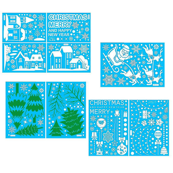 Jouluikkunatarrat Lumihiutaleet Porot Joulupukki Tonttu Koristeet Uusiokäyttöiset Tarrat Lasille (XC25*XC26*XC28*BQ143)