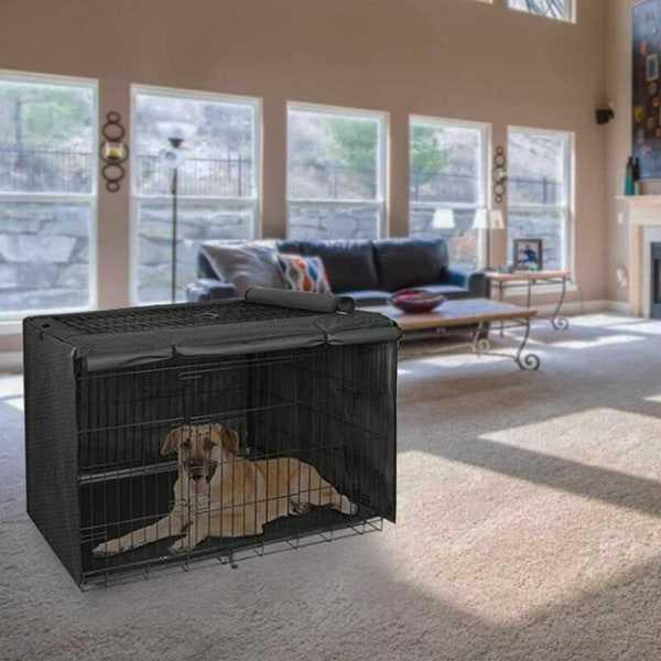 Stark inomhus hundskyddande täcke, ljusbeständigt multifunktionellt hundbur, 420D Oxford tygmaterial (exklusive hundbur) (95×61×61cm)