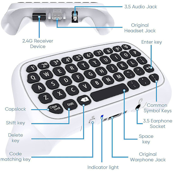 Trådlöst tangentbord för Xbox Series X/S/One/One S-kontroll