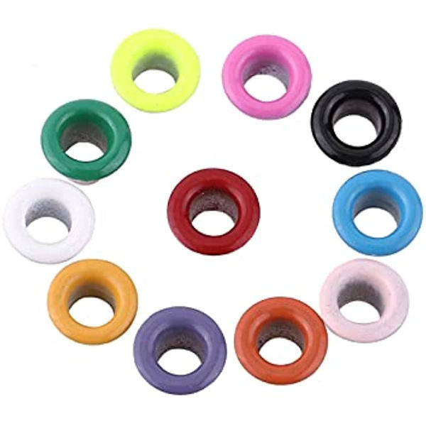 Hålmetall Öglor Kit 3mm 500st Små Öglor Öglor Set Själv Baksida för Pärlkärnor Kläder Läder Skor Canvas Hantverk Väska DIY Projekt