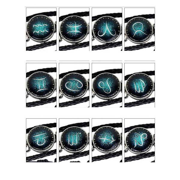 Luminous Armband med 12 Stjärntecken i Legering och Läder - Unik DIY-Armband (Väduren)