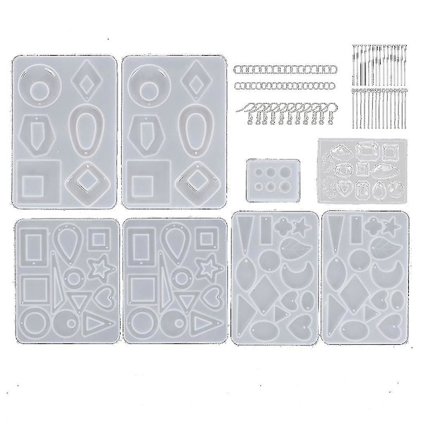 8-pack Örhänge Epoxy Resin Formar Kit Bohemia Drop Dangle Resin Örhänge Form Mode Smycken Resin Silikon Formar Konst Hantverk
