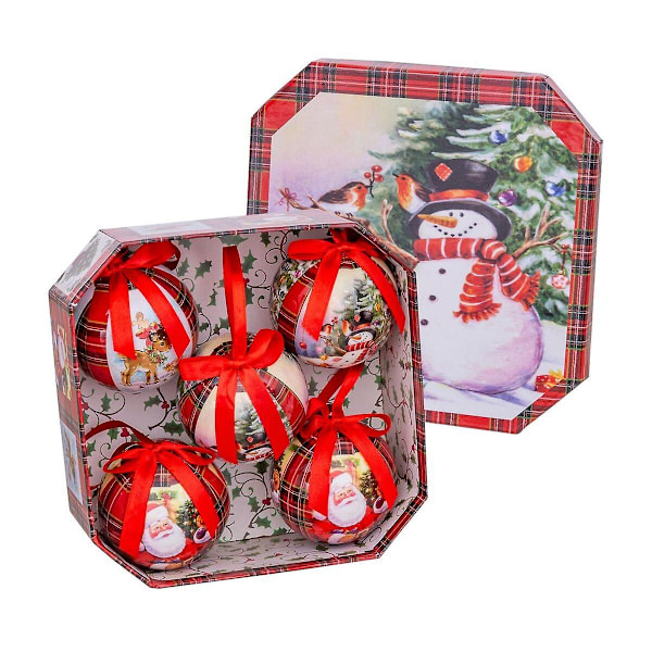 Julgranspynt Röd Flerfärgad Papperspolyfoam Snögubbe 7,5 x 7,5 x 7,5 cm (5 stycken)
