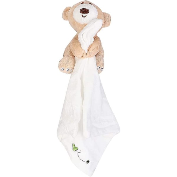 Baby Legetøj Bjørn Lommetørklæde Plys dyne Dukke Legetøj Beroligende håndklæde Beroligende håndklæde sovetæppe til babygave pige og dreng 0-36 måneder (hvid)