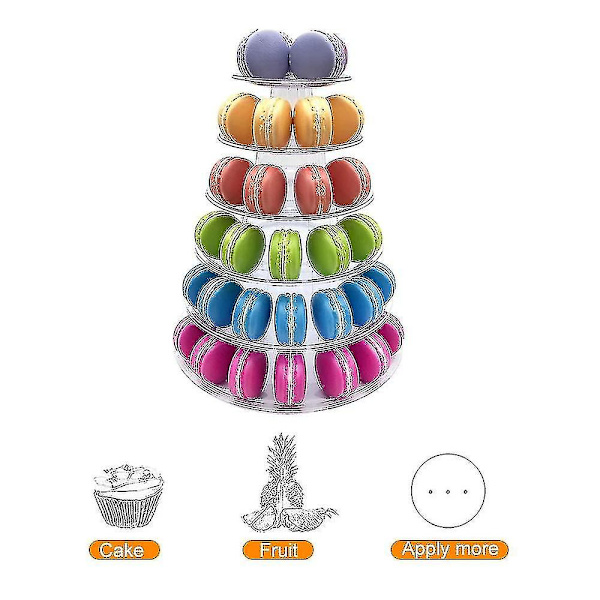 Macaron-kaka Displayställ Runt Plastkaka Tower Ställ Niuniu