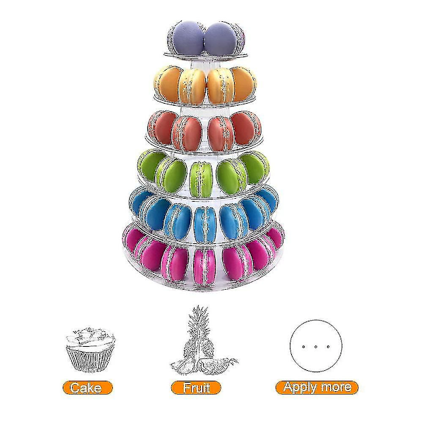 Macaron-kakkujalusta Pyöreä Muovinen Kakkutornin Jalusta Niuniu