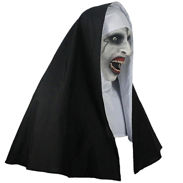 Nonne Scary Latex Maske Halloween Party Byens Nonne Maske Cosplay Kostume Fuld Hoved Krybende Maske Hexe Maske Zombie Ondt Klæd Dig Ud