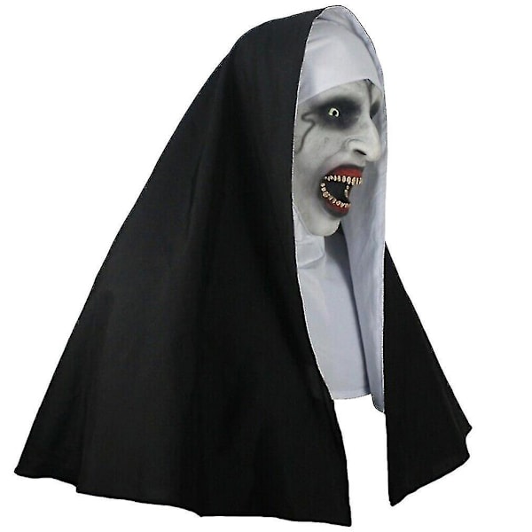 Nun Scary Latex Mask Halloween Party Town Nun Mask Cosplay Costume Full Head Creepy Mask Witch Mask Zombie Evil Dress Up