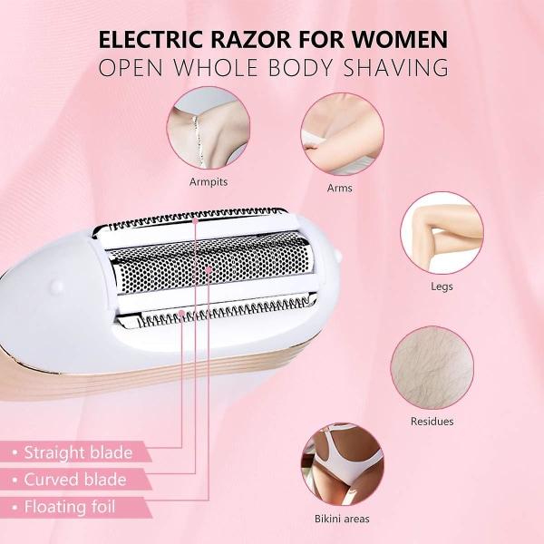 Elektrisk rakhyvel för kvinnor Bikinitrimmar Elektrisk rakapparat för kvinnor sladdlös USB uppladdningsbar våt och torr användning smärtfri