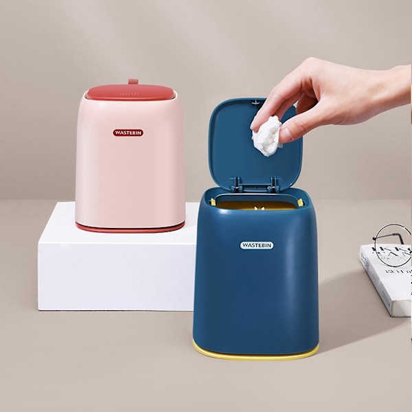 Mini Soptunna för Skrivbord, Plast, Soptunna - Mörkblå