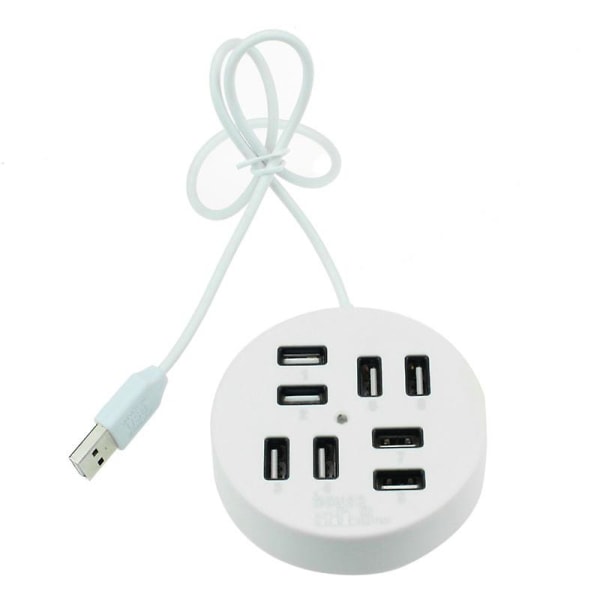 Usb 8 Ports Box Multi Dataoverføring Usb 2.0 Hub Rund Shape Multi-port Splitter Lader Adapter