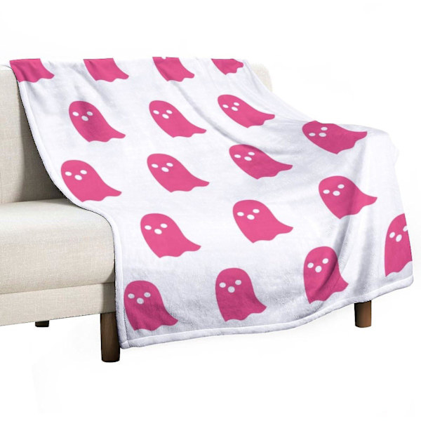 Halloween Viral Rosa Spöke Filt Flanell Mjuk För Alla Säsonger Filtar Kawaii Plysch Söt Kastfilt För Sovrum (150x200cm, Flanell 03)