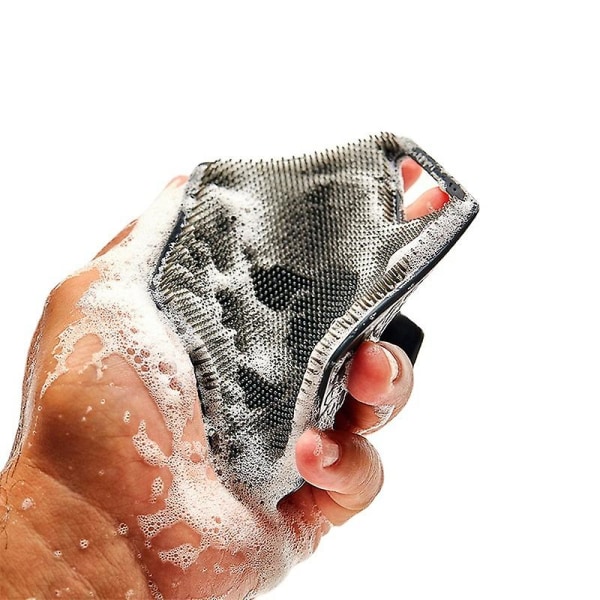 Silikone polygon børste Badebørste Vaskehoved Skrub Rygbørste Ansigtsrensebørste med hængbart kroghul