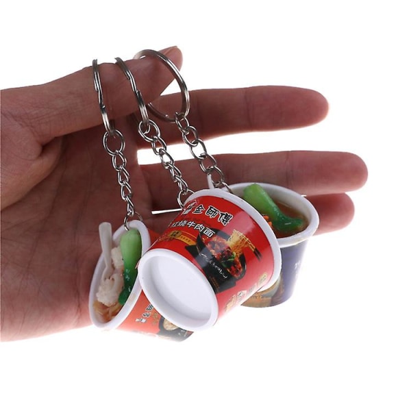 5-pack matnyckelringar - söta kreativa instant nudelnyckelring Phone Charm Rolig väska med berlocksimulering Minimatnyckelringar för fest
