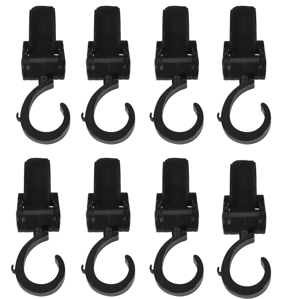 Baby Stroller Hooks for Toys, Universal Stroller Diaper Bag Hooks 360° Rotation Large Stroller Hooks Load Bearing 33 LB (8 Pack)