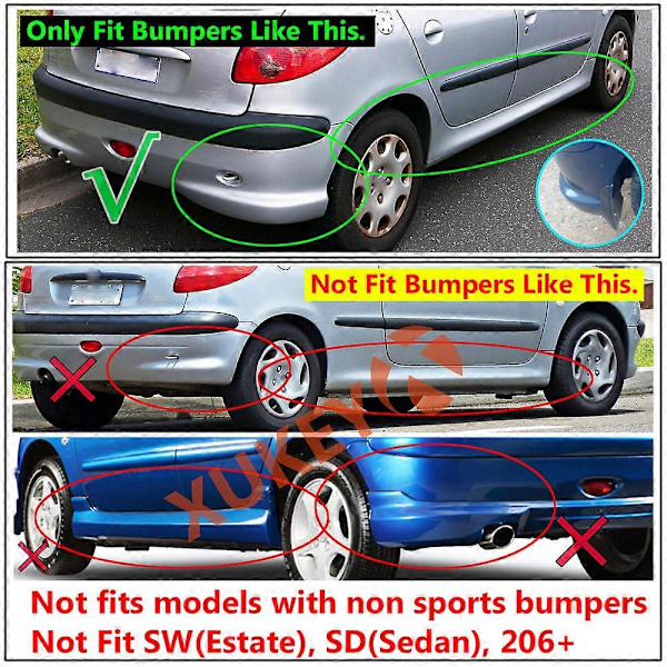 Lämplig för Peugeot 206 1998-2012 bil däck stänkskärmar