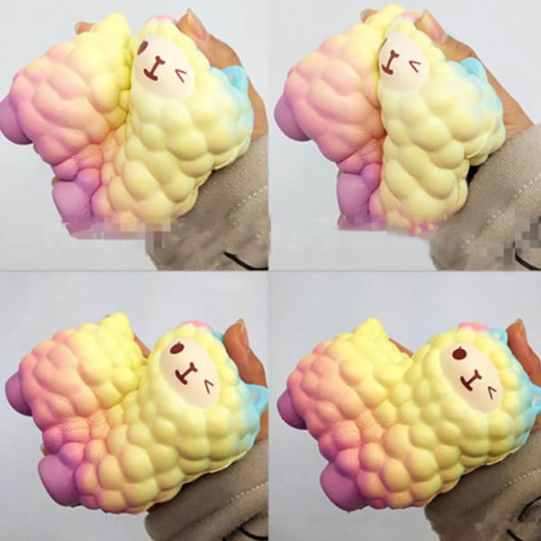 Färgglad jättefår Squishy Alpaca Galaxy Långsamt stigande stressavlastande leksaker