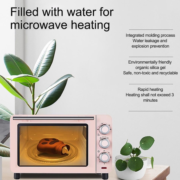 Varmtvannsflaske med deksel Silikon varmtvannspose kompatibel med smertelindring Søt varmpakke håndvarmer (450 ML）
