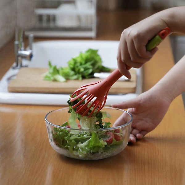 2-delad set multifunktionell äggvisp matpincett handmixer, cyklonmatpincett (slumpmässiga färger)