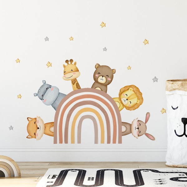 En set Star Animal Wall Stickers Väggdekor för sovrummet i vardagsrummet