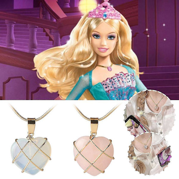 Barbiestyle Hjärtformad Halsband för Kvinnor Enkelt Super Sött Flickhalsband Present(B）