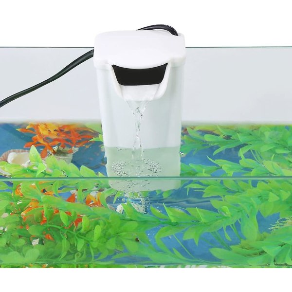 Lavvandet filter, akvarielavvandet filter intern hæng lavt vandniveau til tank skildpadde fisk padde krybdyr frø (EU-stik)
