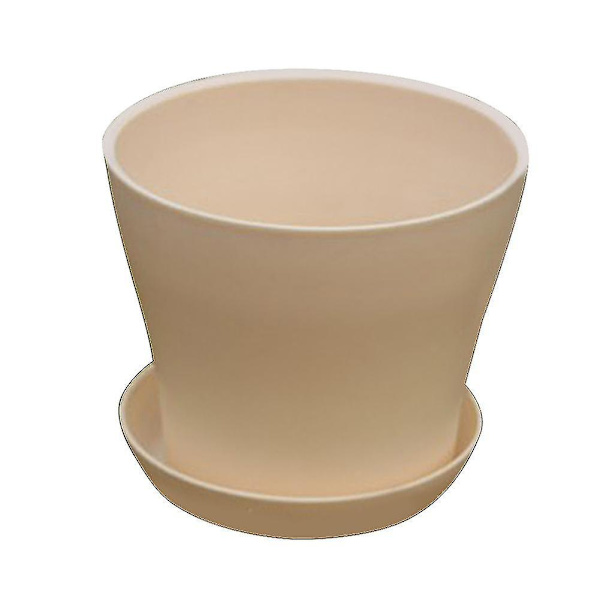 Krukväxter i harts, inomhus och utomhus, plastblomkruka, blomkruka med pall, L, aprikos