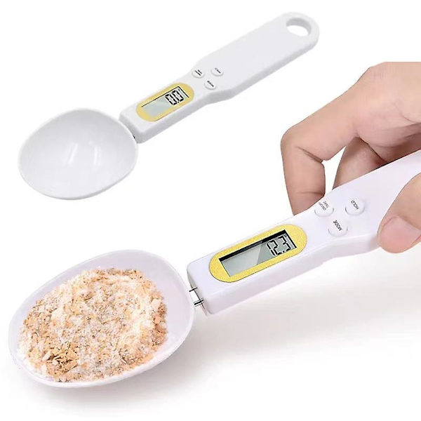 Lusikka-vaaka, elektroninen ruoka-vaaka 500g/0,1g punnitukseen grammoina ja OZ, digitaalinen keittiövaaka kahvalla ja kaatonokalla kahvijauheelle, pillereille
