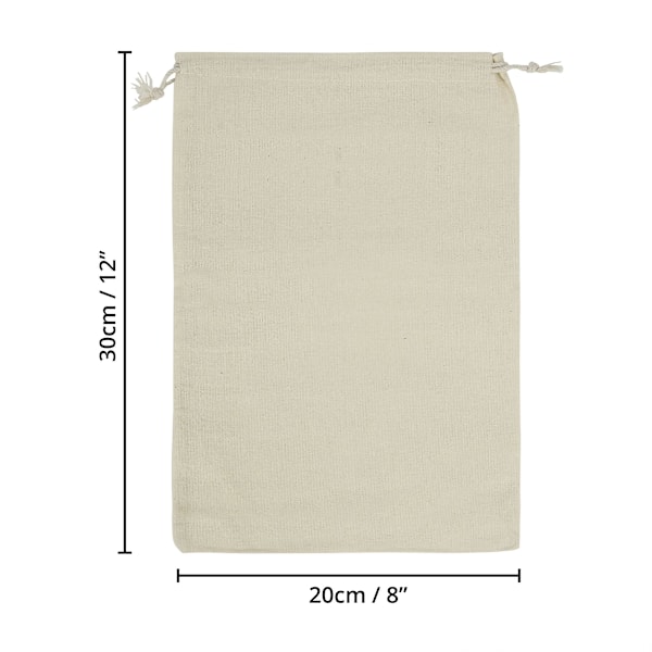 Bomulls Muslin Förvaringsväskor Med Dragkedja (10-pack) - L30 X B20cm / 12 X 8 Tum - Återanvändbara, Biologiskt Nedbrytbara