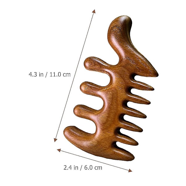 Träkam för hårbottenmassage, statiskfri, bredtandad kam, naturlig träkam