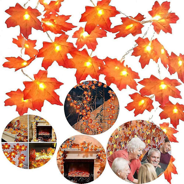 Höstlövsträngljus Jul Thanksgiving Dekorationer