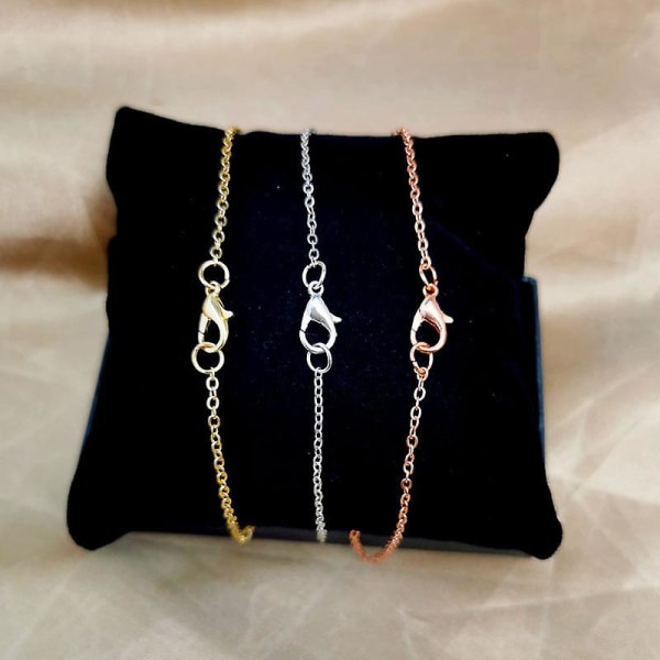 10 trådar 45 cm antik brons järntrådskedja med hummerlås för hängen Halsband Armband Gör-det-själv smycken Tillverkning-roséguld metall
