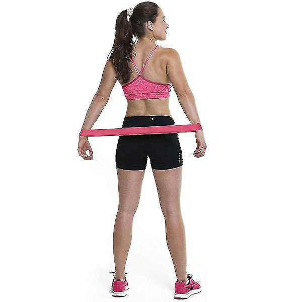 Motståndsband, set med 5 band med 5 olika motståndsnivåer, fitness stretchband för träning män