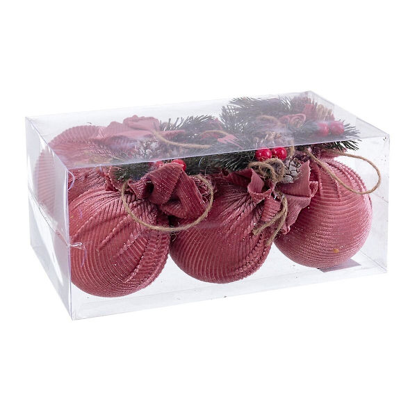 Julgranskulor Flerfärgad Rosa Corduroy Skum 6 x 6 x 6 cm (6 stycken)