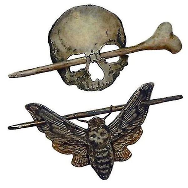 Halloween-hiusneula Käsintehty Goottilainen Kallo Hiusneula - Liukuva Kiinnitys Tekoluilla