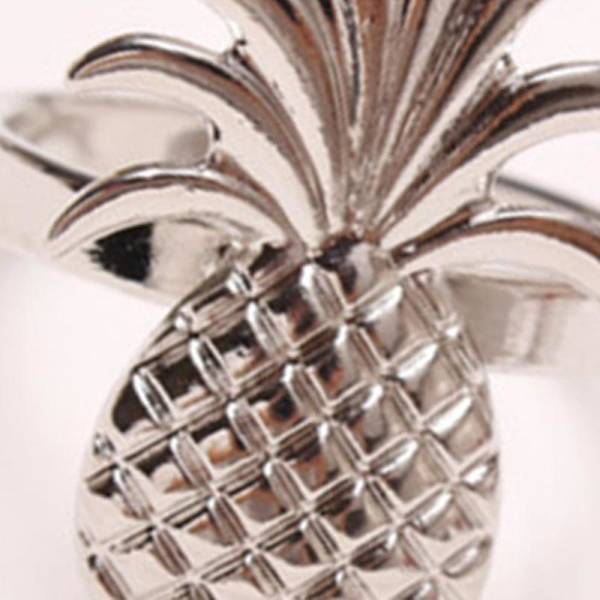 12 st ananas servettringar i metallplätering, servettringar, ringstativ, bröllop, semesterfest, bordsdekoration
