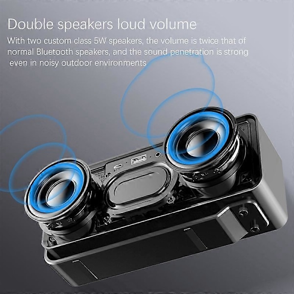 K8 Bluetooth-högtalare för sängen med väckarklocka 10W med FM-radio, spegelfunktion, AUX, TF, USB, Stereo