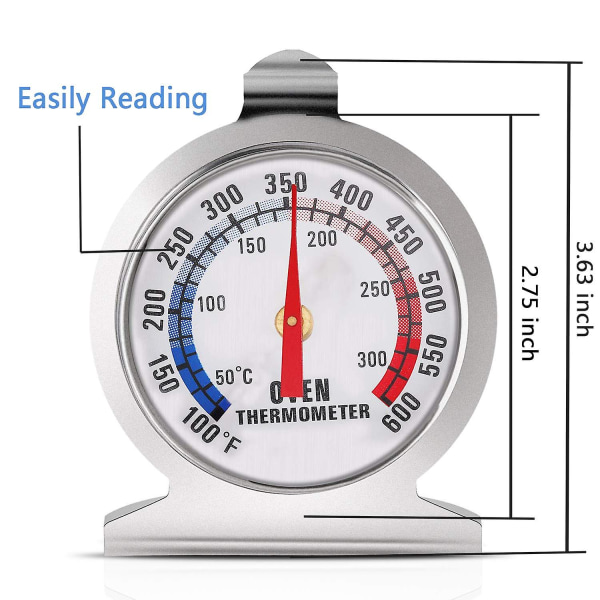 Ovntermometer 50-300c/100-600f, steketermometer for stekeovn (3 pakke）