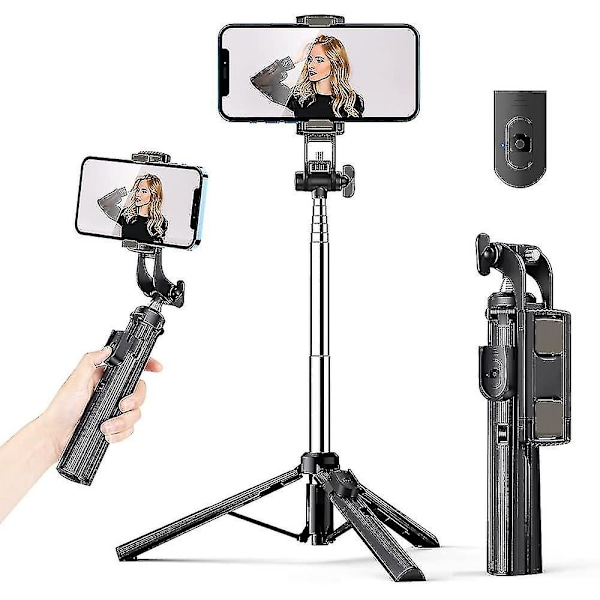 Selfie-tikku Tripod Bluetooth-kaukosäätimellä. 3-in-1 Langaton 360° Kierto Selfie