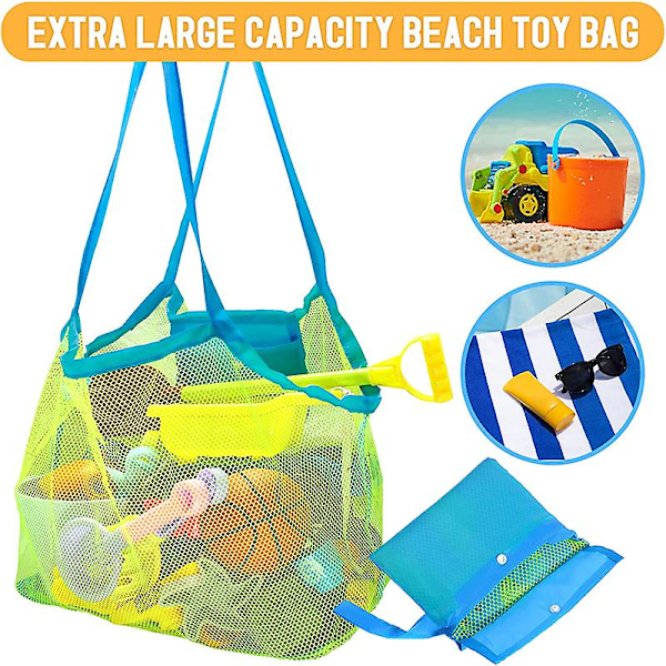 Udendørs strand mesh taske børn sand væk foldbar protable børn strand legetøj tøj taske legetøj opbevaring diverse arrangører rygsæk