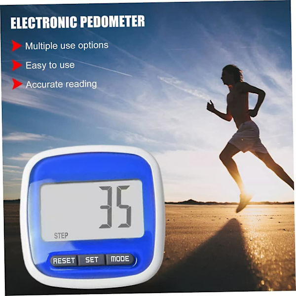 1 st fickpedometer med bältesklämmor Poot-Step Counter Pedometer Stegräknare Gångavstånd Kaloriräknare med stor LCD-skärm och klämma